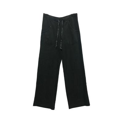 China 22MW073 Anti-wrinkle OEM brand 55% hemp 45% custom organic cotton waisted long pants / casual knitted comfortable pants for sale