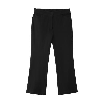 China High Quality Autumn Fashion Long Black Zipper Anti-wrinkle OEM Spring Fly Pants Women's Bell Bottom Disco Pants Pocket Woven Pants For Lady for sale