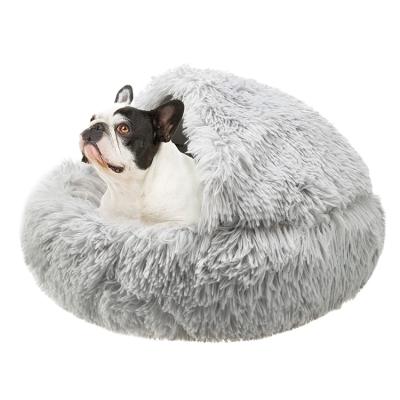 China Wholesale Custom Round Sofas Super Soft Warm Thick Dog Cat Cave Bed Plush Cat Bed Puppy Living Room Sofas for sale