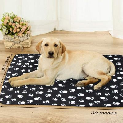 China Manufacturer Custom Designer Travel Dog Blankets Luxury Waterproof Dog Paw Print Dog Blanket Multi-colors for sale