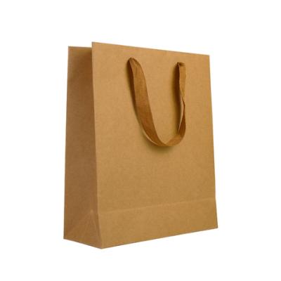 China Wholesale Recyclable Food Kraft Paper Bags With Handle White Paper Bag With Printed for sale