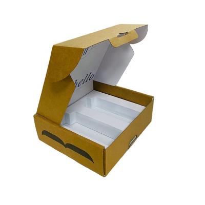 China Recyclable Clothes Packaging Custom Corrugated Mailing Foldable Kraft Paper Box With Protective Insert for sale