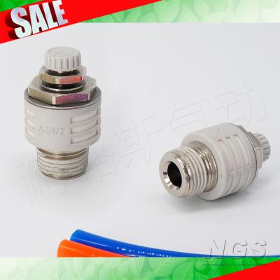 China Material of Construction Shops Adjustable Pneumatic Muffler White Throttle Valve ASN2-M5/01/02/03/04 for sale