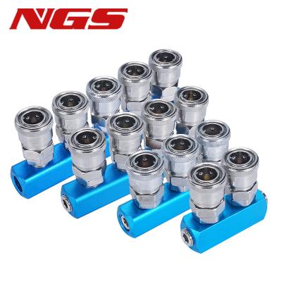 China energy & Pulling SML2/3/4/5/6/7/8/9/10 Sets Integrated Hose Miscellaneous Hose Quick Coupler Hose Splitter Air Block Quick Coupler for sale