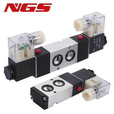 China Factory Solenoid Valve 4M210/310/410-08 4M220/320/420-10/15 5 Way 5/2 Plate Pneumatic Electric Valve 4M220-08 4M410-15 4M210-08L for sale