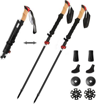 China Triple EVA+Cork, Adjustable Walking Poles, Lightweight, Foldable Trekking Poles With Rubber Tip for sale