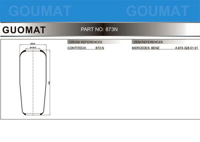 Κίνα BENZ A6743280101 της MERCEDES άνοιξη αέρα λεωφορείων 873 Ν/873N GRANNING 15941 φυσικό λάστιχο προς πώληση