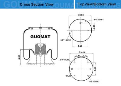 Chine suspension d'airbag de camion du caoutchouc naturel pour G.M.C. 661755 - Flxible 6-304-156 à vendre