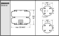 Chine Ressort pneumatique industriel de Firestone W01-358-6805 21-2 Goodyear 2B14-462 Ridewell 1003586805C à vendre