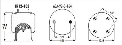 China van de de Luchtlente van 1R12-103 Goodyear Blaasbalgen 566-24-3-066 DAYTON 352-9101 Te koop