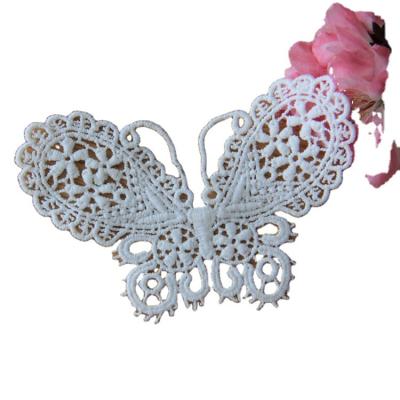 China Sustainable Fashion 100%Polyester Lace Butterfly Lace Applique Water Soluble for sale