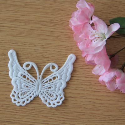 China Workable Embroidery Designs Butterfly Ladies Neck Lace Applique for sale