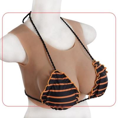 China Real Artificial Breast Round Shape Realistic Huge Boobs Change Sex Round D Cup Neck Silicone Breast Form EG for sale