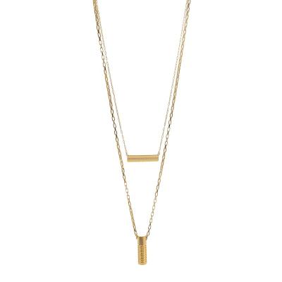 China 2022 factory good quality fashionable multi layered necklace gold pendant chain box directly for woman gift around the world for sale