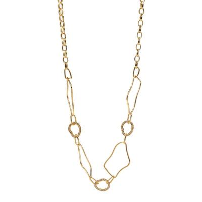 China CLASSIC Hot Selling More Fashion Customized Irregular Geometry Necklace Real Gold Special Jewelry With Diamond For Women for sale