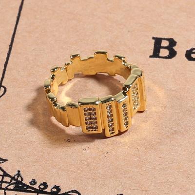 China New Design CLASSIC Trend Fashion Classic Irregular Adjustable Open Rings With Diamond For Women Jewelry for sale