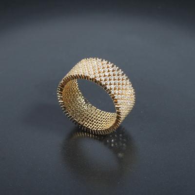 China Fashionable Wholesale Wide Band Shape 18k Real Gold Plated Ring For Women Jewelry for sale