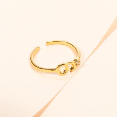 China Wholesale Classic Simple Irregular Adjustable Fashion Boutique Fashion Digital 18k Gold Open Rings Jewelry For Women Jewelry for sale