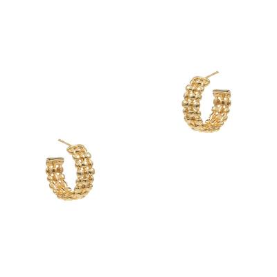 China 2022 Wholesale Multi CLASSIC Real Tennis Ball 18k Gold Hoop Earrings For Women Or Girl Jewelry for sale