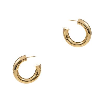 China 2022 Top Quality TRENDY Circle Real Golden Jewelry Factory Directly Findings Circle Earring Making For Woman Gift for sale