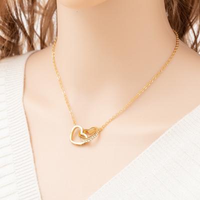 China Wholesale 18k Baroque Gold Plated Heart Marked Fashionable Baroque High End Brass Chain Pendant Necklace For Women Gift for sale