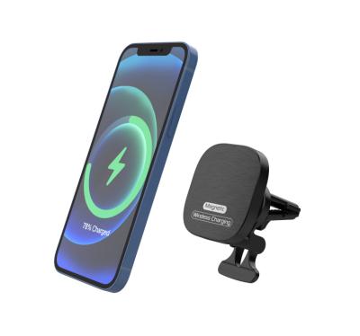 China Best Charging Mobile Selling Magsafing 15w Magnetic Wireless Charger Mount Car Air Vent Fast Charging Stand For Car for sale