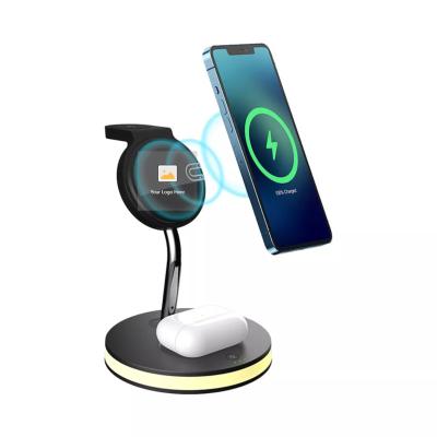 China Mobile Fast Wireless Charging Qi Wireless Charger 15W Magnetic Wireless Upgrade 3 In 1 Wireless Charger for sale