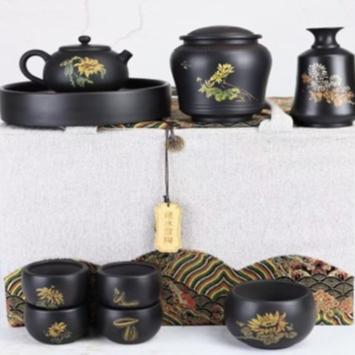 China Viable Style Old Chinese Purple Pottery Clay Tea Set Gift Box Kung Fu Tea Set Old Gift Box for sale