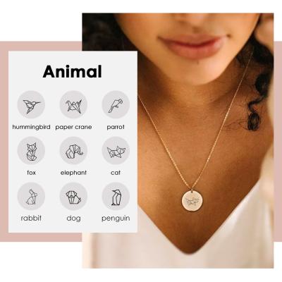 China Simple Environmentally Friendly Bird Pendant Necklace JUJIE Origami Phoenix Necklace For Women Party Cute Geometric Necklace for sale