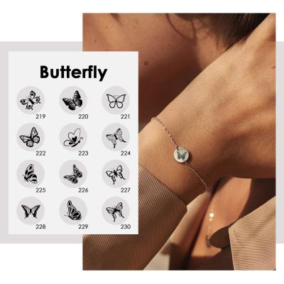 China Environmentally JUJIE Jewelry Fashion Friendly Butterflies Chains Link Bracelets Women Butterfly To Charm Chain Bracelet Girls for sale