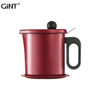 China 1.7L Viable / 6.8 Cups Cooking Storage Tin Can Fine Mesh Strainer Kitchen Lard Grease Container Oil Jar Wholesale For Sale for sale