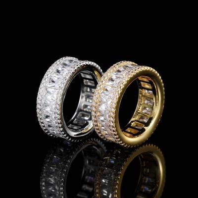 China CIS CLASSIC High Quality Best Selling Stainless Steel Copper Mens Bling Micro Pave CZ Wand Iced Out Zircon moissanite Hip Hop Rings for sale