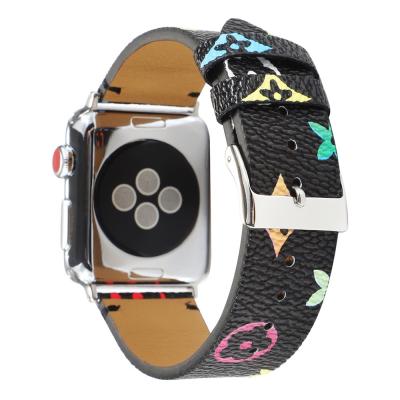 China New 38mm 40mm 42mm Fashion Hot Selling Custom Lady Leather Smart Watch Band Leather Watchband For Apple Watch for sale