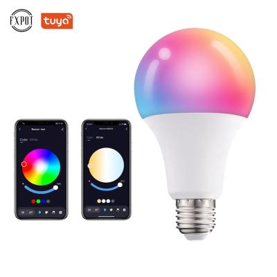 China High Efficiency Fxpot Indoor Tuya App Control 10W B22 E26 E27 RGB Light Bulb Bluetooth Connect Alexa Smart Bulb for sale