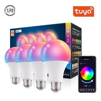 China High Efficiency Fxpot Factory Price Tuya App Control 110V 220V RGB Smart Light Bulb 10w E27 E26 B22 Bluetooth Led Bulb for sale