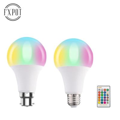 China High Efficiency FXPOT Free Sample IR Remote Control Dimming RGBW Color Changing Light E26 E27 Led Smart Bulb for sale