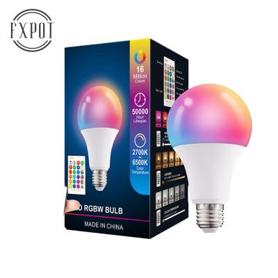 China High Efficiency RGBW Bulb Remote Control Color Changeable 3W 5W 9W 12W RGB 2700 6500K Smart LED Bulb Light for sale