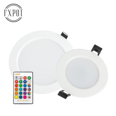 China High Efficiency FXPOT 85-265V High Efficiency RGBCW Remote Control Recessed Led Down Light Smart Downlight for sale