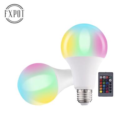 China High Efficiency FXPOT Drop Shipping Color Changing Indoor Decoration Remote Control RGBW E27 Led Light Smart Bulbs for sale