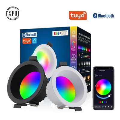 China High Efficiency Fxpot Alexa Google Home Tuya Bluetooth Group Control Dimming 10w 15w Smart RGB Led Downlight for sale