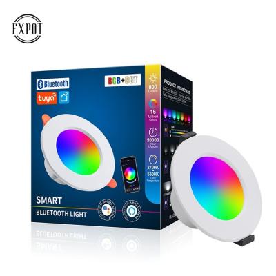 China High Efficiency Fxpot Cheap Price Indoor Lighting Bluetooth Tuya Control Dimming 9w 10w 15w Led Smart RGB Downlight for sale