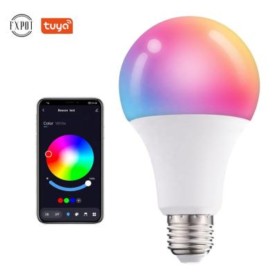 China Home hotel party office Indoor FXPOT Energy Saving Tuya App Group Control Dimmable E27 E26 B22 LED RGB Smart Bulb With Alexa Google for sale