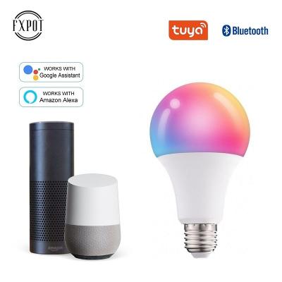 China High Efficiency FXPOT Tuya Smart Life Aluminum Dimmable Bluetooth Simple Colorful RGBW Dimming 10watt Smart Bulb for sale