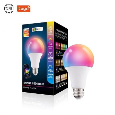 China High Efficiency Fxpot Hot Selling Tuya App Control RGB Color Changing Led E26 E27 B22 10W Bluetooth Smart Light Bulb for sale