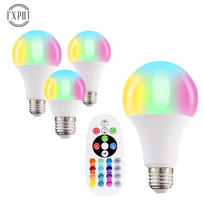 China High Efficiency FXPOT Factory Wholesale Smart E27 B22 Remote Control Dimmable RGBW Color Home Light Smart Bulb for sale