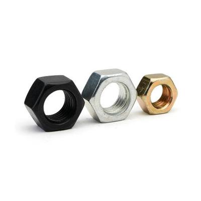 China Heavy Industry Yellow Galvanized Carbon Steel Self Lapping Hex Nuts 4.8 Grade M14 Flush Mounting Hexagon Flange Nut for sale