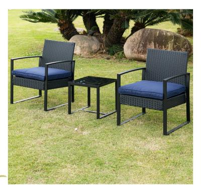 China Modern KD Modern 3pcs Pieces Best Seller Outdoor Furniture Plastic Wicker Sofa Chair Set Rattan For Lawn, Patio for sale