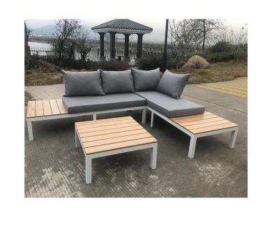 China Modern KD Modern 3pcs Pieces Best Seller Furniture Outdoor Metal Aluminum Sofa Chair Set For Lawn, Patio for sale