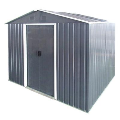 China Easily Assembled Galvanized Metal Garden Storage Tool Shed Including Sliding Doors With Or Without Color Green Gray Black Base for sale