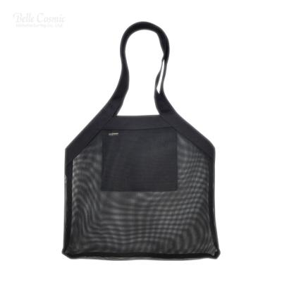 China Fashion Popular Fashion Open Tote Canvas And Net See Through Bag for sale